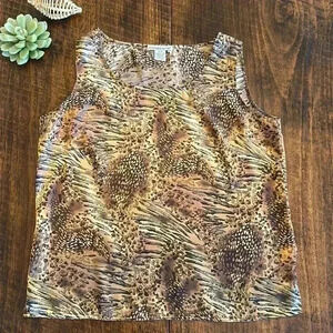 Notations | Satin Animal Print Camisole/Tank Top